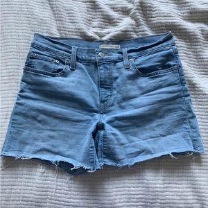 Levi’s Cropped Light Blue Jean Shorts